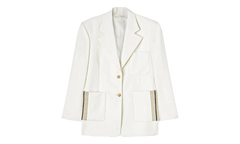 Single Breasted Tailored Blazer "White" PWEN028S23FAB0020403