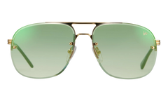 Snatch Bevel Rimless Drill Mount 18KT "Yellow Gold / Pastel Green Gradient Flash Gold" DMSN2 0003 48C3
