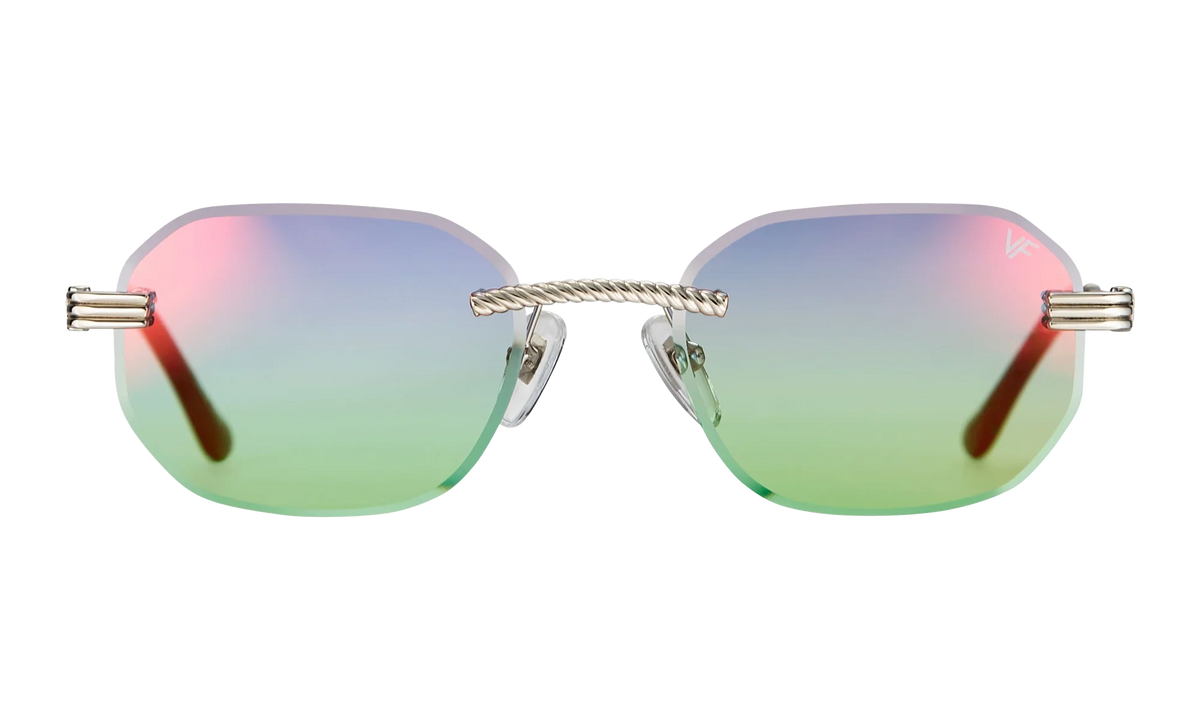 Hustler Rimless Drill Mount 24KT "White Gold / Electric Blue / Green" DMHU2 0060 50A1