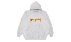 Oversized Painted Vintage Metal Logo Hoodie "Dirty White Red Yellow" 697879 TMV89 0901