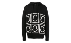 Logo-Intarsia Knitted Hooded Sweatshirt "Black" MON10