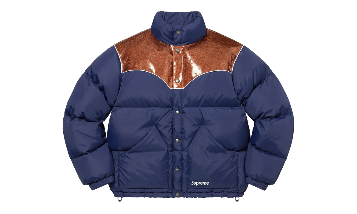 Glitter Yoke Down Puffer Jacket "FW22 - Navy" SU26914