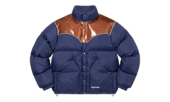 Glitter Yoke Down Puffer Jacket "FW22 - Navy" SU26914