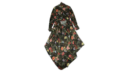 Floral Long Draped Dress "Black" 82NGG-OW-254