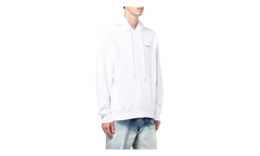 Wave Outline Diagonal Slim Hoodie "White / Black" OMBB097F22FLE0150110