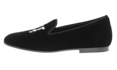 Embroidered Velvet Loafers "Black" PMIG003F23FAB0011000