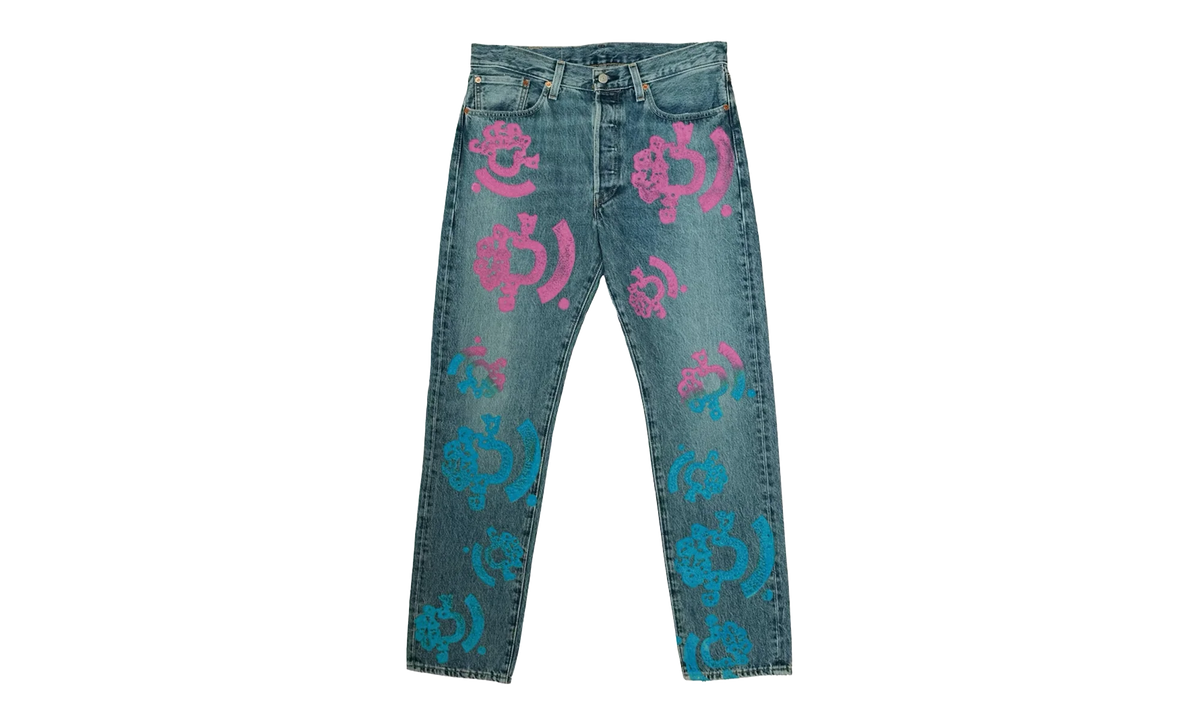 Bstroy Tears 501 Light Wash Jean "Pink / Blue" DT289