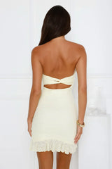 Bahamas Breeze Strapless Mini Dress Yellow