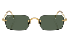Ray-Ban Rimless "A$AP Rocky - Polished Arista Gold with Dark Green Lens" RB3928 001 71