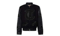 Oklahoma City Thunder Wool & Leather Old English Varsity Jacket "Black / Black" NBA OKL THU 102