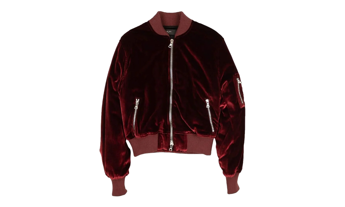Velvet Satin Bomber Jacket "Burgundy" MOS017 652