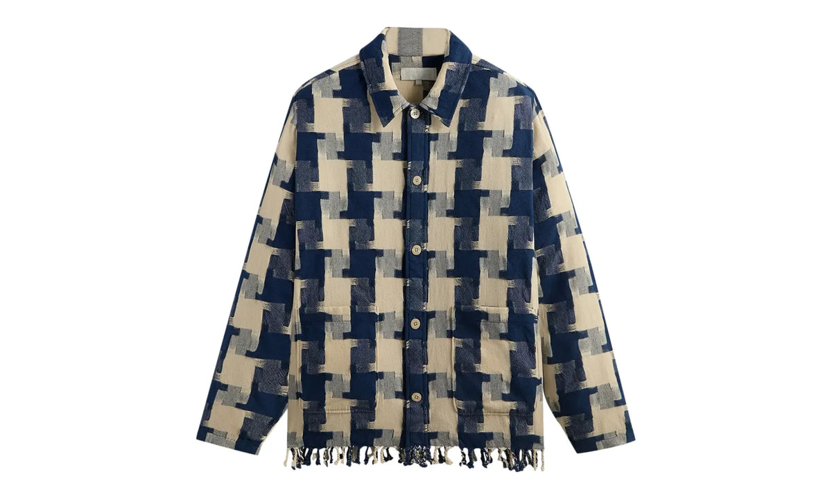 Jumbo Houndstooth Overshirt "Cyanotype" KHM032076 424