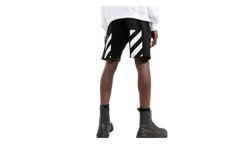 Diagonal Helvetica Sweatshorts "Black / White" OMCI006C99FLE0011001