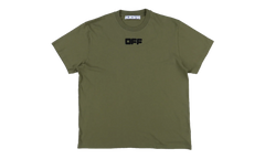 Logo Printing Round Neck Loose Short Sleeve "Olive / Black" OMAA038F21JER0015510