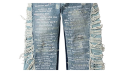 Ultra Flare Scripture Denim Jeans "Blue" EBGLDWUV