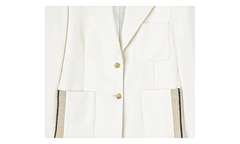 Single Breasted Tailored Blazer "White" PWEN028S23FAB0020403