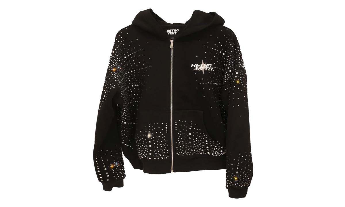 Rhinestone Zip Up Jacket "Black" RET028