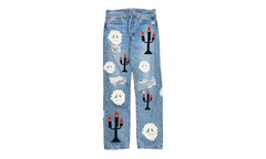 Levi's 501 Virgil Abloh Printed Jeans "Message in a Tear - Indigo" DT306