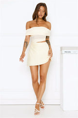Break The Internet Mesh Off Shoulder Mini Dress Yellow