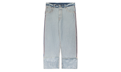 Turn Up Rhinestone Trousers "Blue" AK1003AUZ