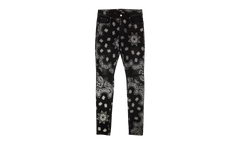 Black Cotton Flocked Bandana Skinny Jeans "Black" MDS050023