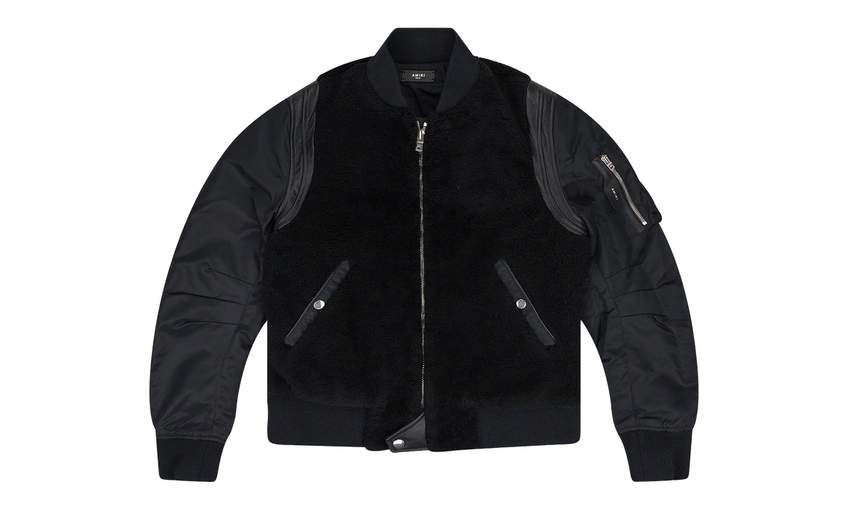 Shearling Bomber Jacket "Black" PS22MLJ026_BLACK