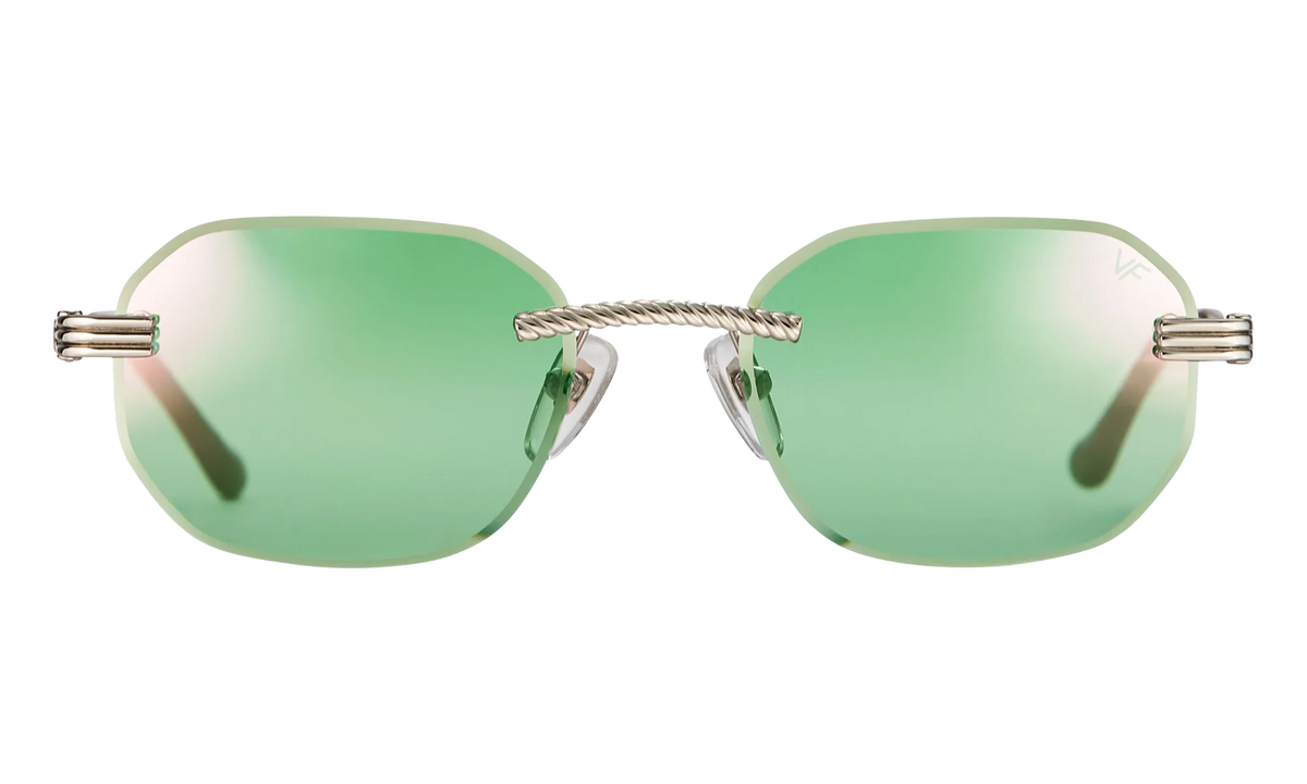 Hustler Rimless Drill Mount 24KT "White Gold / Powder Green Flash Purple" DMHU2 0050 44D2