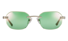 Hustler Rimless Drill Mount 24KT "White Gold / Powder Green Flash Purple" DMHU2 0050 44D2
