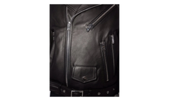 Leather Motorcycle Jacket "Black" MLJ033 001