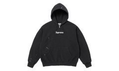 MM6 Maison Margiela Box Logo Zip Up Sweatshirt "SS26 - Black" SU27169