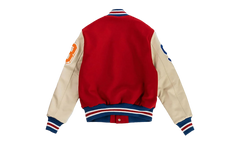 EE VARSITY LETTERMAN WOOL/LEATHER JACKET "Red/Yellow" EE828