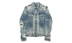 Bandana Distressed Denim Jacket "Indigo Black" ABBDJB