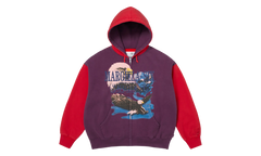 MM6 Maison Margiela Eagle Zip Up Hooded Sweatshirt "SS26 - Purple / Red" SU27174