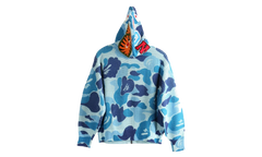 ABC Camo Crochet Relaxed Fit Shark Full Zip Hoodie "Blue Camo" 1L30115306 BLU