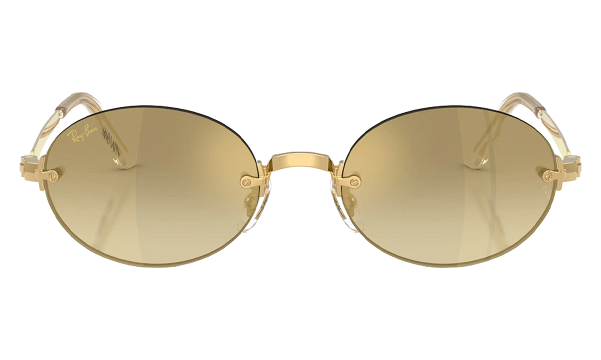 Ray-Ban Rimless "A$AP Rocky - Polished Arista Gold with Brown Mirror Gold Gradient Lens" RB3929 001 7I