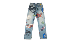 Painted Denim Pants "Indigo" RHD-MJNS-0042