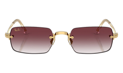 Ray-Ban Rimless "A$AP Rocky - Polished Arista Gold with Clear Gradient Dark Violet Lens" RB3928 001 8H
