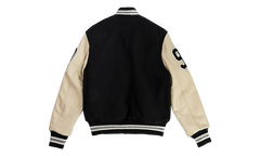 EE VARSITY LETTERMAN WOOL/LEATHER JACKET "Black/Black" EE827