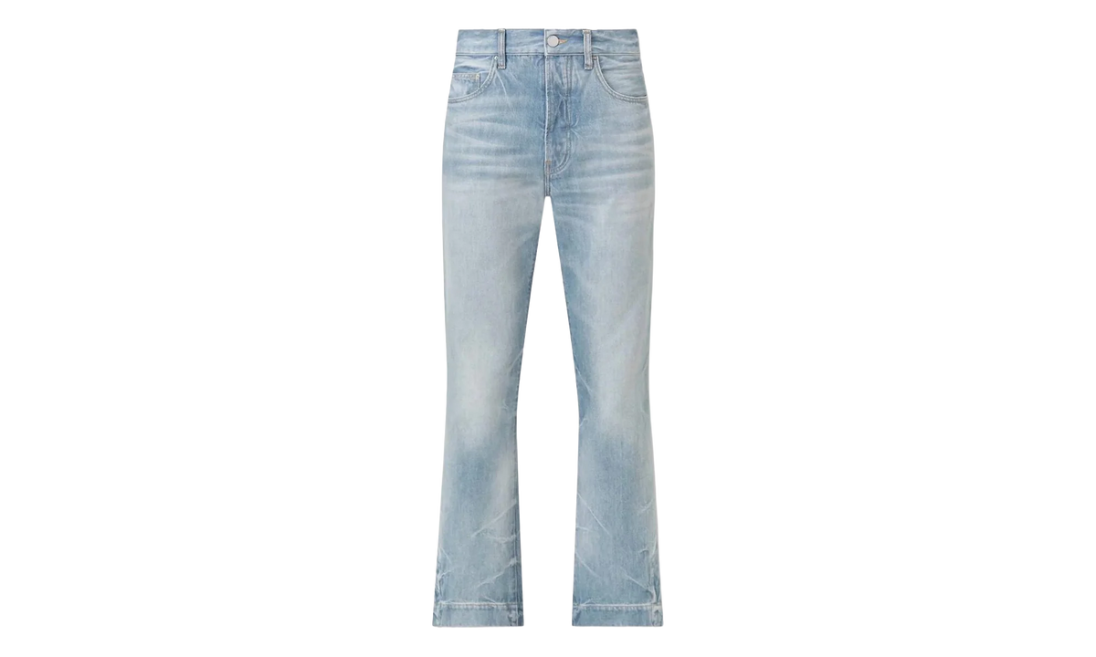 Long Straight Flare Jeans "Medium Indigo" WDR006 497 BLUE