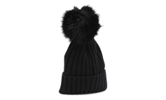 Large Fur Pom-Pom Hat "Balck" MON61