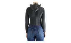 Corseted Zip-Up Hoodie WMNS "Washed Black" 850441 TTVF6 1055