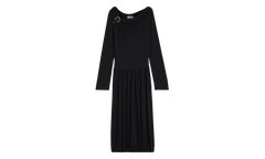 DRAPED MIDI DRESS WITH BROOCH "Black" RW DR0004 4792 P23_10