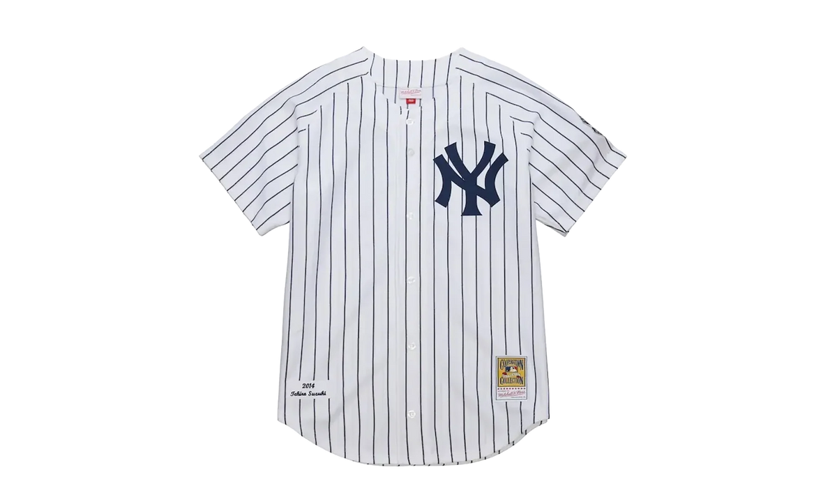 MLB Ichiro Suzuki White Home Jersey "2014 New York Yankees – White / Navy" AJY17176 NYY14ISUWHNY