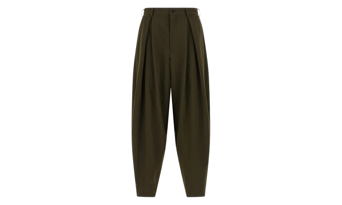 Wool Pleated Trousers "Khaki" PPP031051