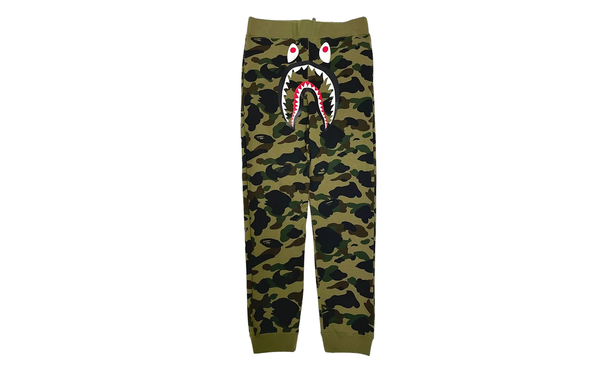 BAPE 1St Camo Shark Slim Sweatpants "Green Black" B1CSSGB