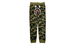 BAPE 1St Camo Shark Slim Sweatpants "Green Black" B1CSSGB