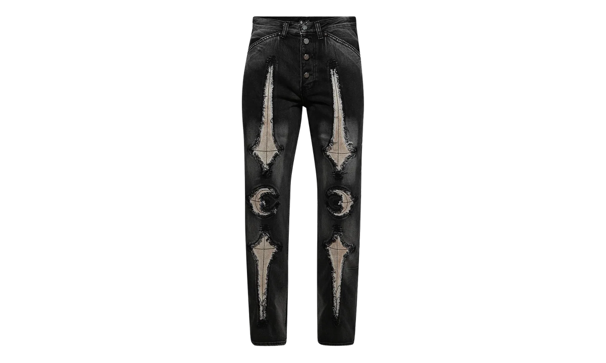 TC Bone Leather Denim Pants "Black" TC25PT2102