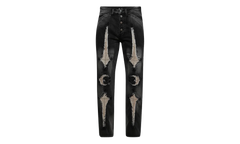 TC Bone Leather Denim Pants "Black" TC25PT2102