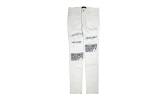 Vintage Bandana Art Patch Jeans "White" PS22MDS023 140