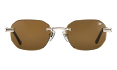 Hustler Rimless Drill Mount 24KT "White Gold / Brown" DMHU2 0045 42B6